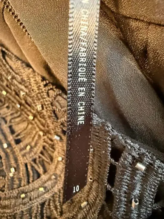 NWT Free People We Go Together Beaded Mini Dress in Black Size 10 - Picture 7 of 9